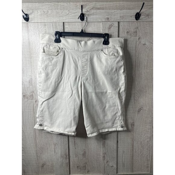 Gloria Vanderbilt Womens Tan Bermuda Shorts Size 16 Beige Summer Fall Casual - Picture 1 of 7